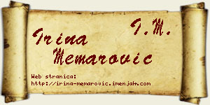 Irina Memarović vizit kartica